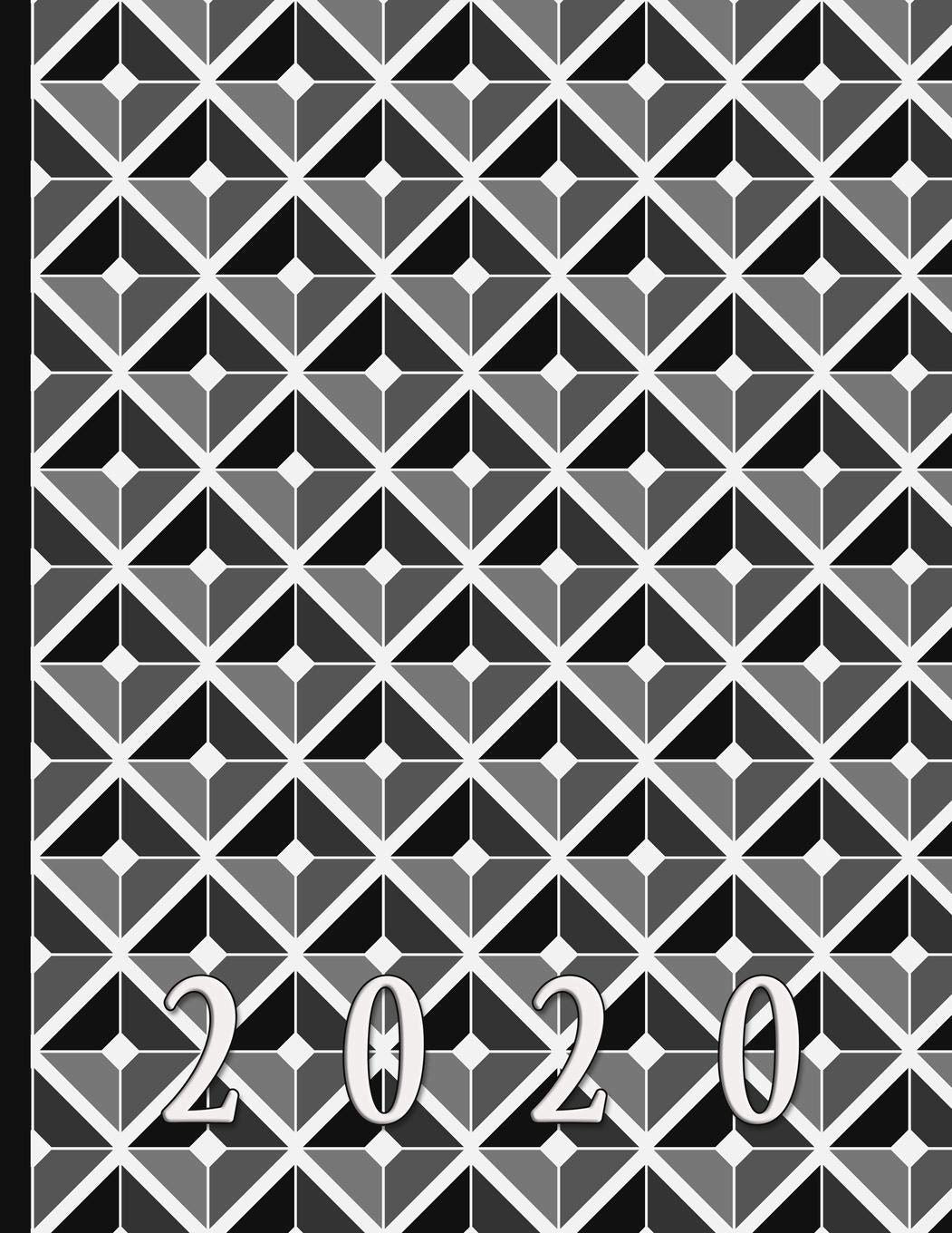 Geometric Diamond Shapes in Black, White, and Greys: 2020 Schedule Planner and Organizer / Weekly Calendar Memories