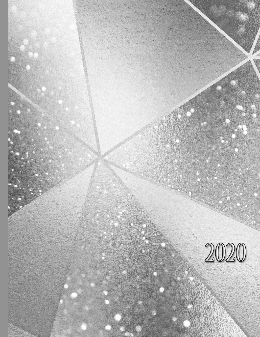 Geometric Silver Glitter Effect with Dividing Lines: 2020 Schedule Planner and Organizer / Weekly Calendar Memories