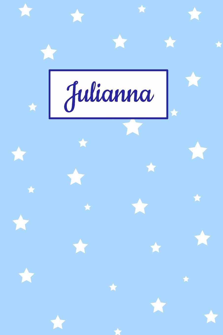 Julianna: Personalized Name Journal. Wide Ruled (Lined) Writing Diary, Composition Book. Baby Blue Star Cover for Girls, Kids and Teens Parents & Children