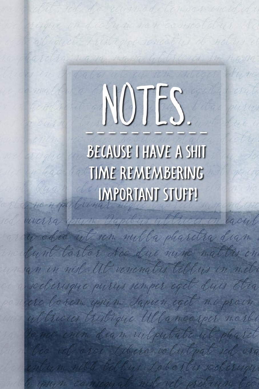 Notes: Lined Notebook for Writing, Journals and Random Thoughts - Matte Deep Blue and Slate Watercolor Cover - 6 X 9 Inches with 120 White Pages Books