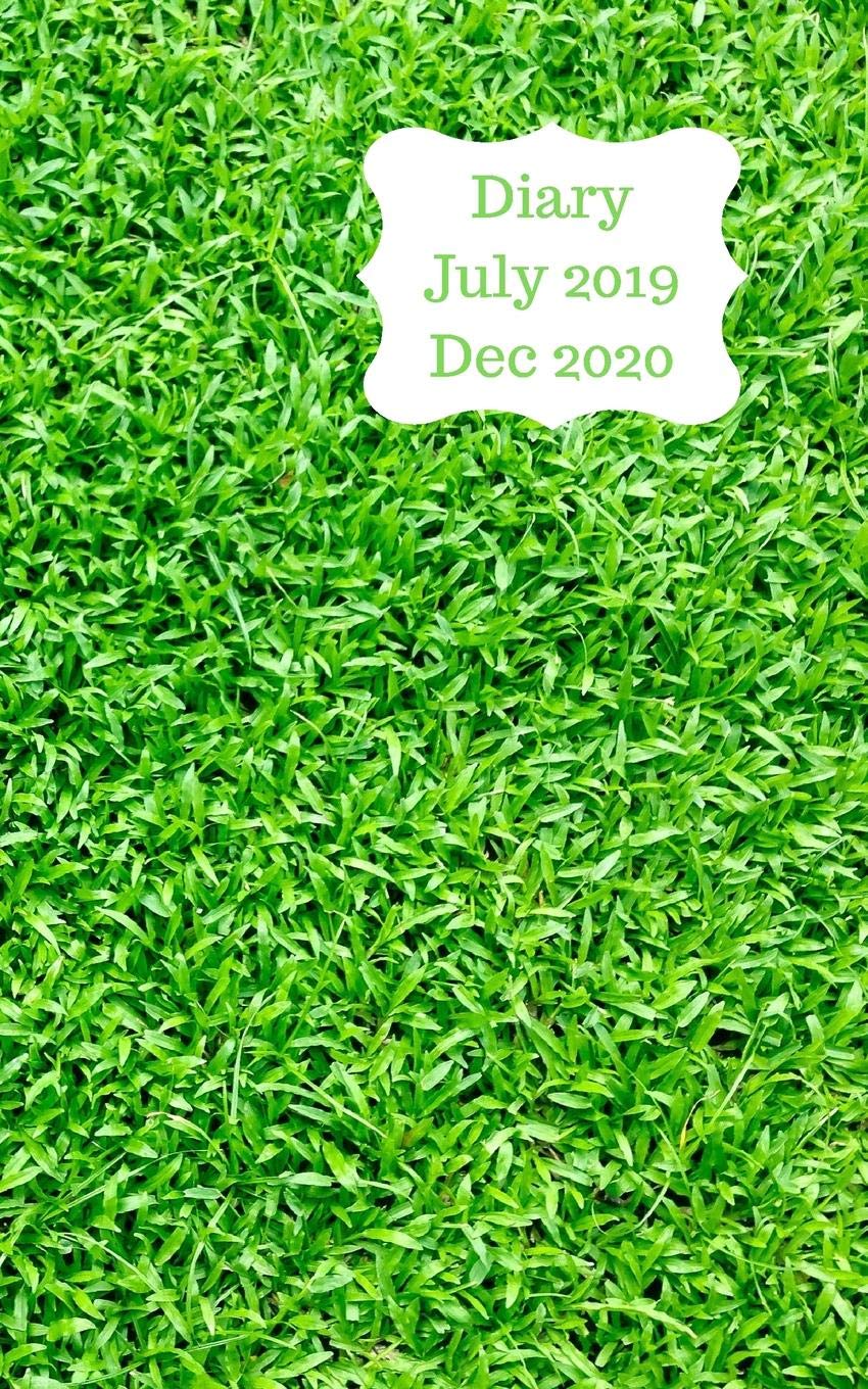 Diary July 2019 Dec 2020: 5x8 pocket size, week to a page 18 month diary. Space for notes and to do list on each page. Perfect for teachers, students ... business owners. Bright green grass design book