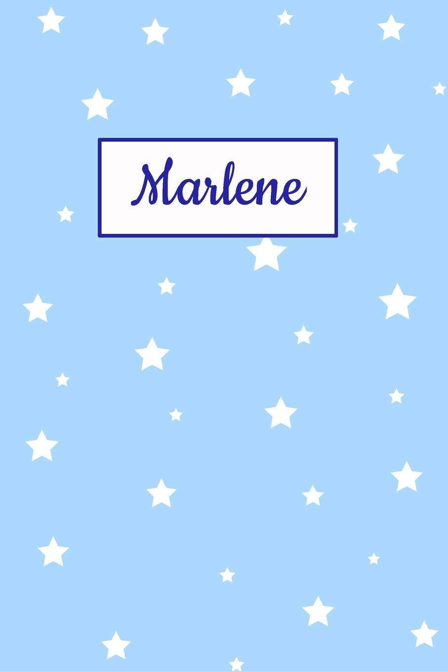 Marlene: Personalized Name Journal. Wide Ruled (Lined) Writing Diary, Composition Book. Baby Blue Star Cover for Girls, Kids and Teens book