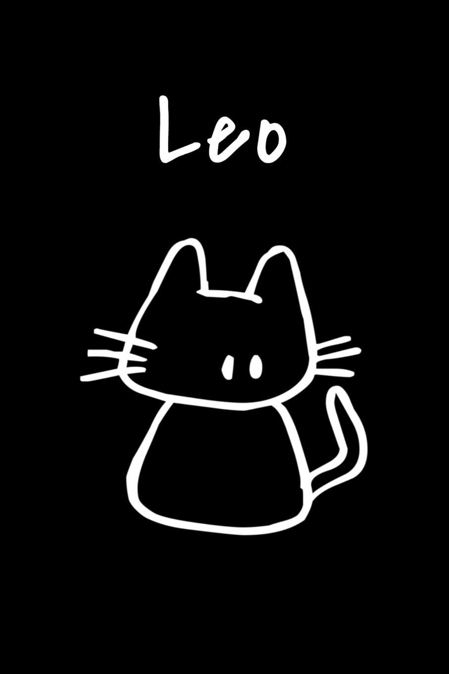 Leo: Composition Notebook Plain College Ruled Wide Lined 6" x 9” Journal Cute Meow Funny Kawaii Gifts for Family Cat Lover’s Organizer Record Log ... School Teens Kids Workbook for Writing Notes Essays & Short Stories