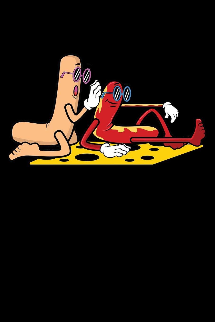 Journal: Hotdogs and Mustard Lotion On The Beach Summer BBQ Black Lined Notebook Writing Diary - 120 Pages 6 x 9 Social Sciences