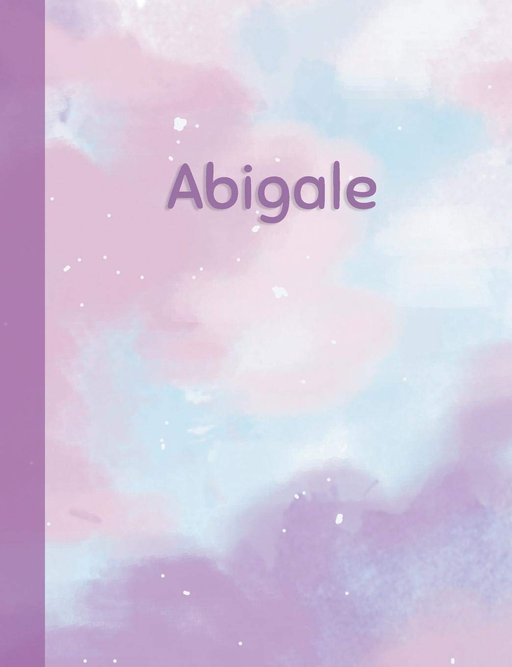 Abigale: Personalized Composition Notebook – College Ruled (Lined) Exercise Book for School Notes, Assignments, Homework, Essay Writing. Pink Blue Purple Cover Art - Cloud Marble with Name Study Guides