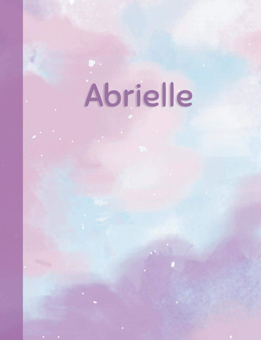 Abrielle: Personalized Composition Notebook – College Ruled (Lined) Exercise Book for School Notes, Assignments, Homework, Essay Writing. Pink Blue Purple Cover Art - Cloud Marble with Name Study Guides