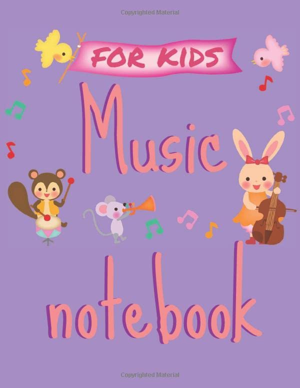 For kids Music notebook: 120 pages wide staff paper manuscript paper (8.5x11), 6 staves per page (easy to write on); for children, primary school 1 - 5 grade Books