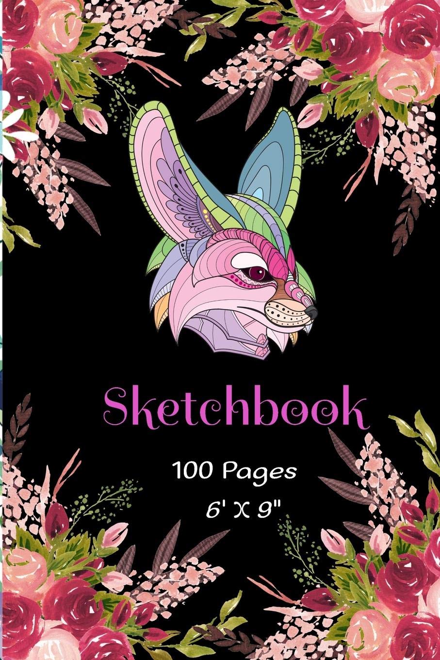 SKETCHBOOK 6"X 9" 100 Pages: Fennec Fox Animal Themed Cutie Foxes Sketchbook Blank Book unlined Journal for Girls & Boys. 100 pages, White plain paper, Sketch, Doodle and Draw Hobbies & Crafts