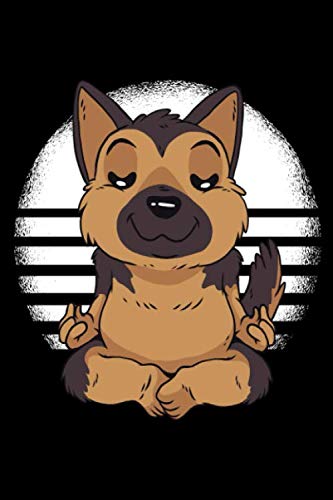 Notebook: Notizbuch Yoga Schäferhund | 6x9 Blank Notizheft | 120 Leere Seiten | Softcover ca. A5 | Meditation Tagebuch Lifestyle