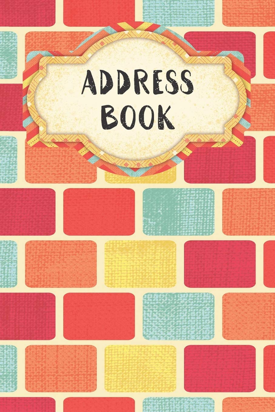Address Book: Cute Rectangle Pattern Design - Address Telephone Book Alphabetical Organizer with A-Z Index book