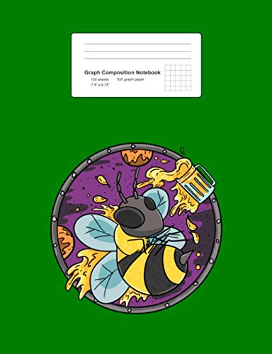 Graph Composition Notebook: Astronaut Bee Beer Funny Spaceman Insect Alcohol Galaxy Gift - Green Math, Physics, Science Exercise Book - Back To School ... Teens, Boys, Girls - 7.5"x9.75" 100 pages Books