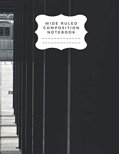 Wide Ruled Composition Notebook: Black Extra Large 8.5" x 11" Wide Lined Paper Exercise Book 200 pages, 100 sheets book