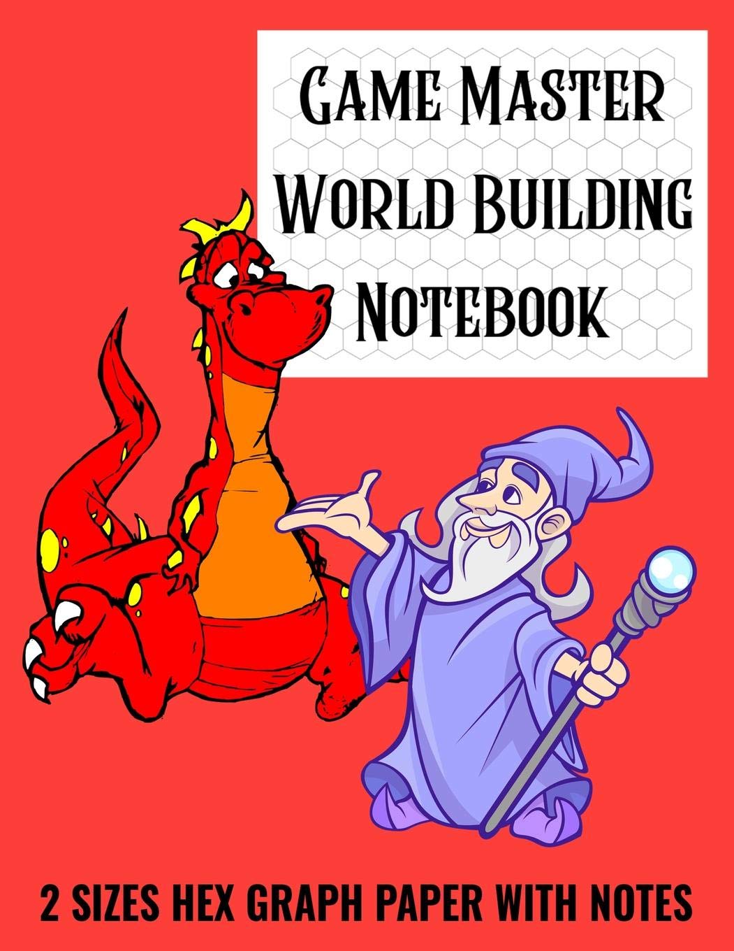 Game Master World Building Notebook | 2 Sizes Hex Graph Paper with Notes: 8.5” x 11” Hexagon Graph Notepaper with Notes for Tabletop RPG Role Playing Games | Cartoon Cover (100 Pages) book