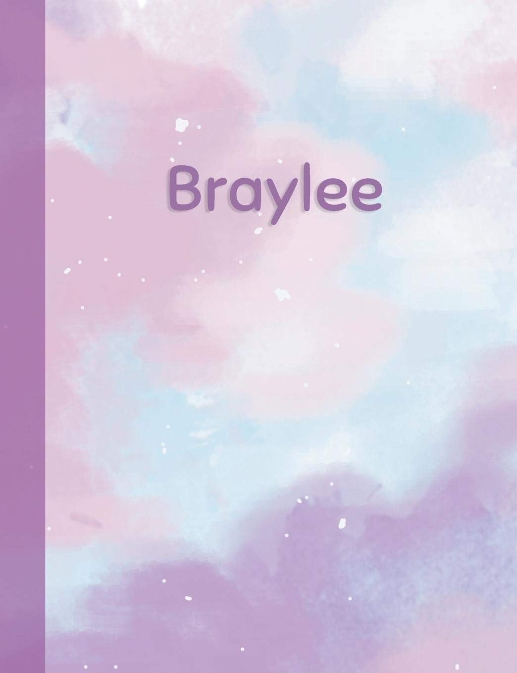 Braylee: Personalized Composition Notebook – College Ruled (Lined) Exercise Book for School Notes, Assignments, Homework, Essay Writing. Pink Blue Purple Cover Art - Cloud Marble with Name book