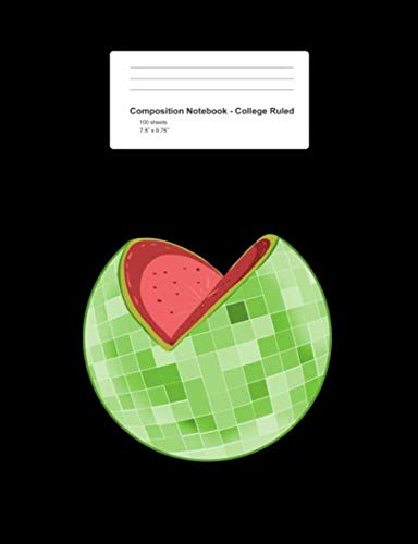Composition Notebook - College Ruled: Disco Ball Watermelon Funny Crystal Fruit Foodie Gift - Black Blank Lined Exercise Book - Back To School Gift ... Teens, Boys, Girls - 7.5"x9.75" 100 pages Books