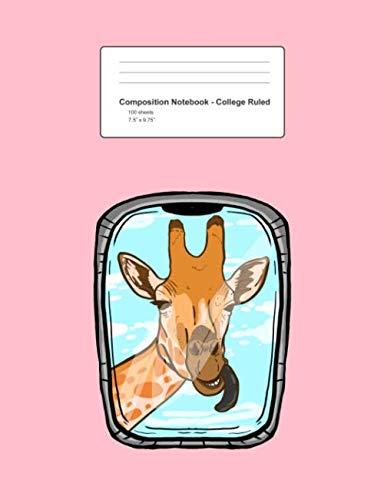 Composition Notebook - College Ruled: Giraffe Airplane Funny Animal Flyer Wanderlust Traveler Gift - Pink Blank Lined Exercise Book - Back To School ... Teens, Boys, Girls - 7.5"x9.75" 100 pages Books