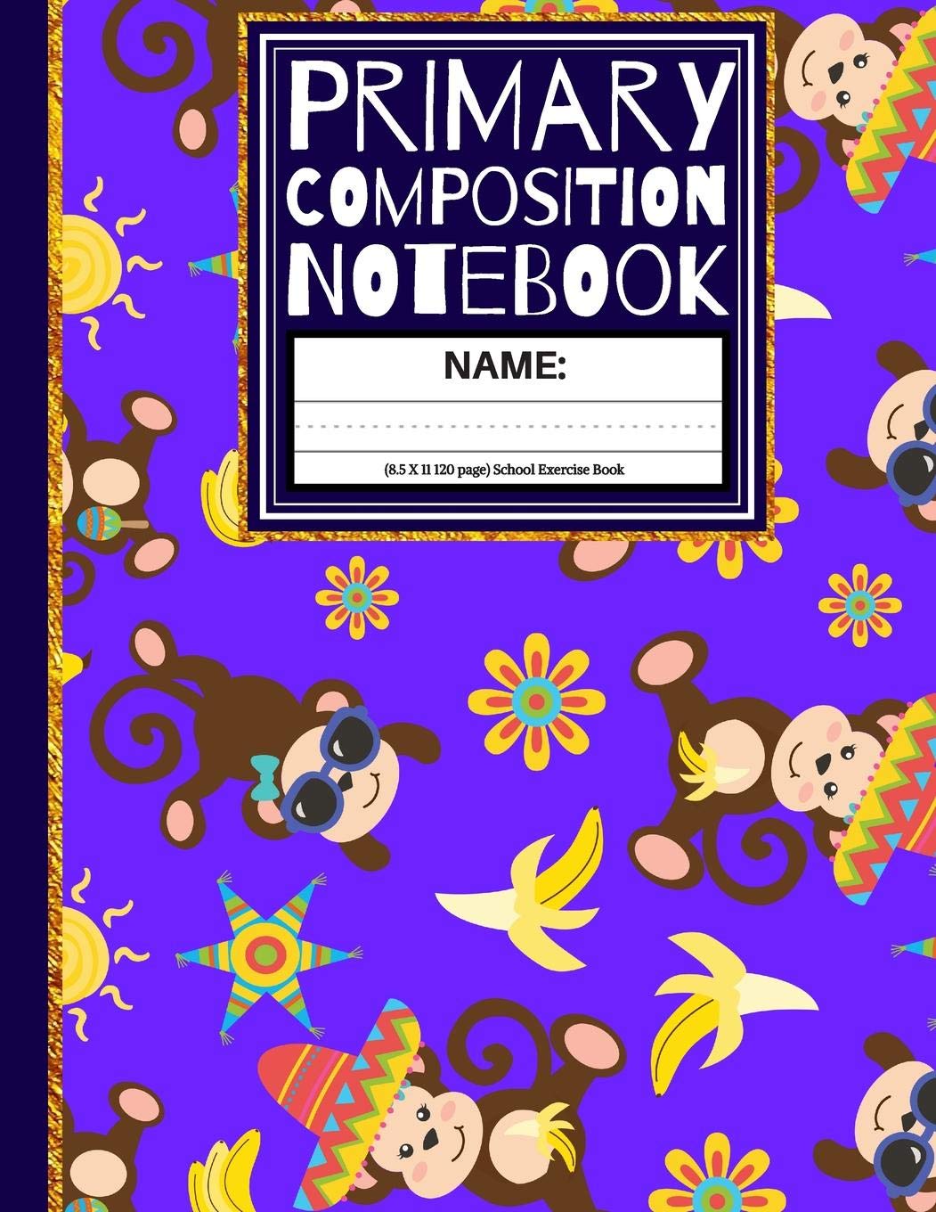 Primary Composition Notebook: Mexican Monkey Siesta Kindergarten Composition Book: School Exercise Book for Boys & Girls (Story Paper Journal) book