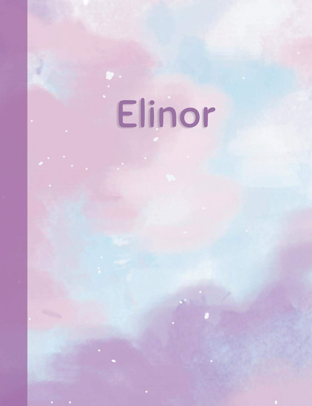 Elinor: Personalized Composition Notebook – College Ruled (Lined) Exercise Book for School Notes, Assignments, Homework, Essay Writing. Pink Blue Purple Cover Art - Cloud Marble with Name Education & Training