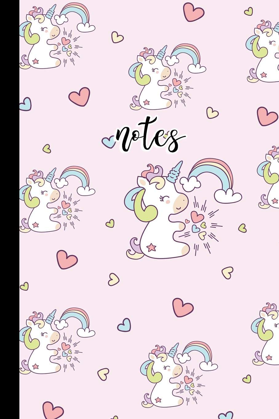 Notes: Pretty Pink Unicorn and Hearts Themed Journal with Lined Pages ~ Perfect for Girls and Women Books