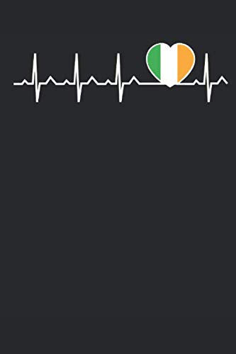 Herzschlag Herzlinie Herzfrequenz Irland: Notizbuch DIN A5 I Dotted Punkteraster I 120 Seiten I Flagge Ireland Nationalität Heimat Heimatliebe Travel Books