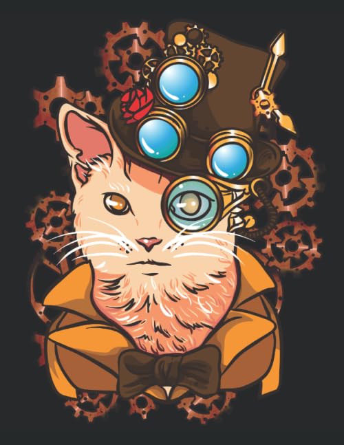 Steampunk Cat:: Steam punk Kitty Notebook For Cats Lovers (Composition Book, Journal) (8.5 x 11) Contemporary literature