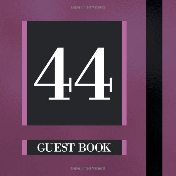 44 Guest Book: Plum Guest Book For 44th Birthday / Wedding Anniversary - Cute Keepsake Memory Book For Party Guests to Leave Signatures, Notes and Wishes in - 44 yr Old / Married Partnership & Love