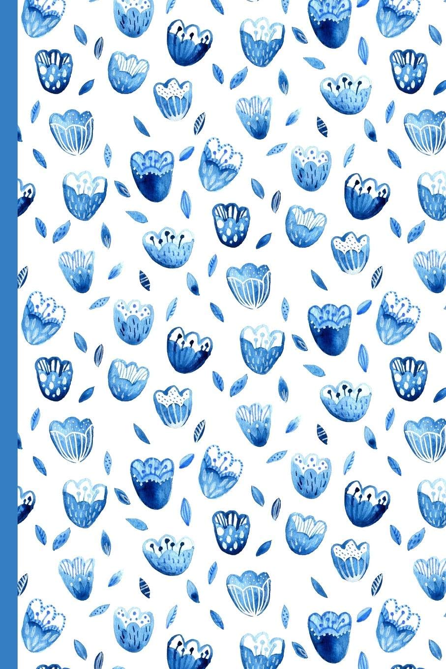 Notes: A Blank Lined Journal with Blue Watercolor Blossom Cover Art Mathematics