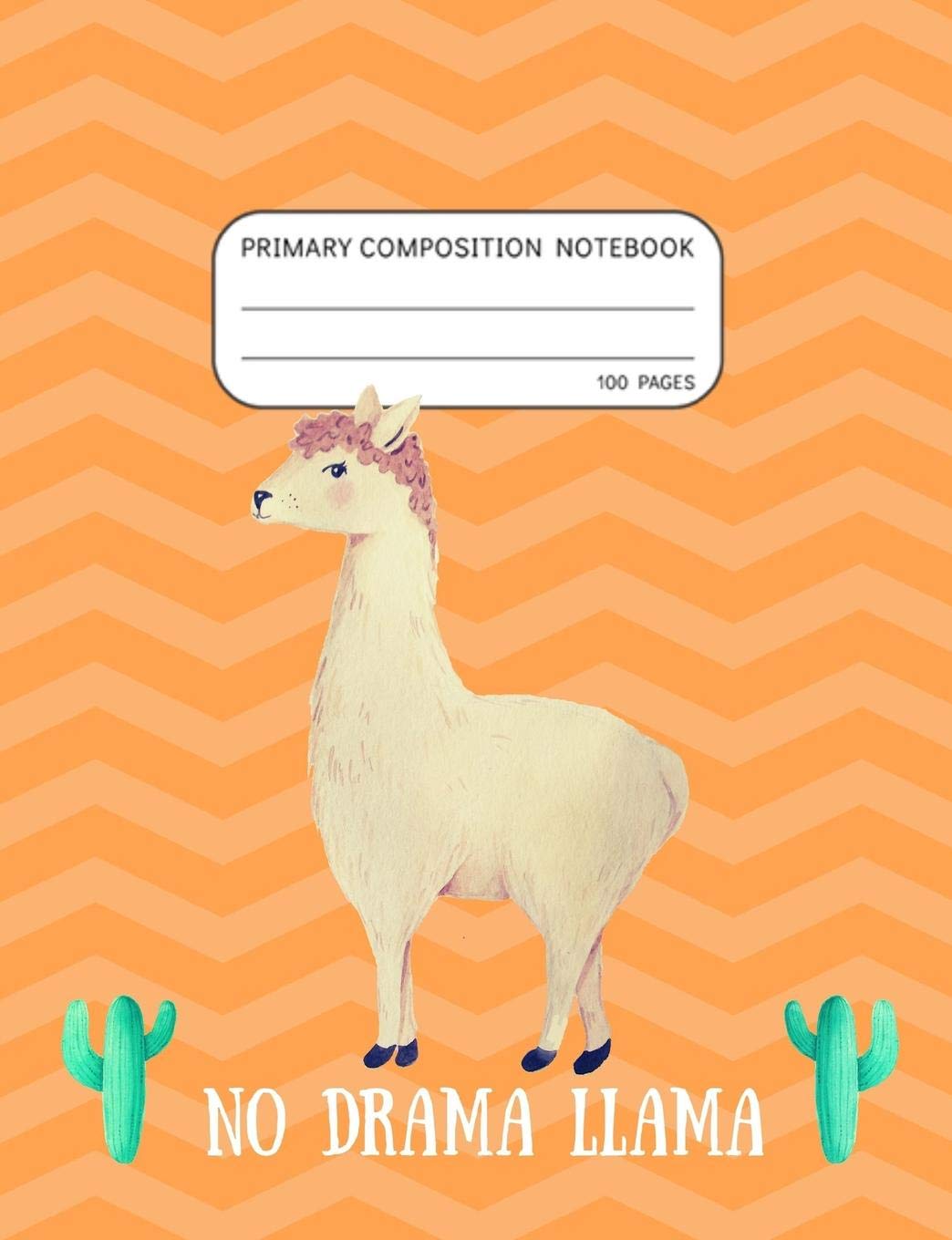 Primary Composition Book: kindergarten Story Journal with Half Blank Picture Box and Dotted Midline - Cute Llama Reading Aloud & Learning to Read