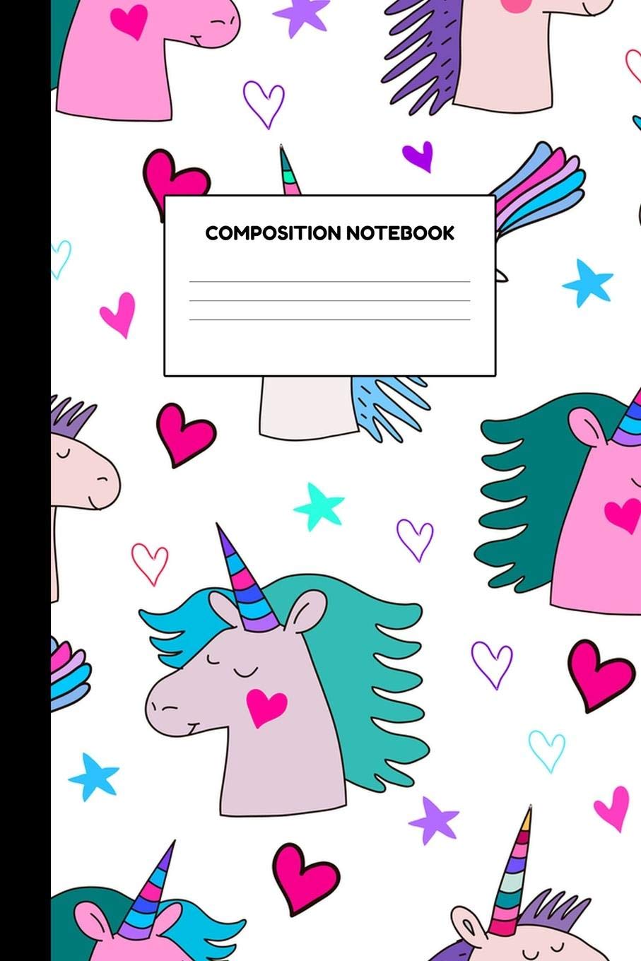 Composition Notebook: Charming Unicorn School Supplies for Girls - College Ruled Paper Notebook Journal Blank Lined Workbook for Teens Kids Students for Home School for Writing Notes Books