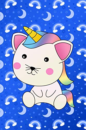 Journal: Blue hearts stars moon rainbows caticorn notebook Essays & Short Stories