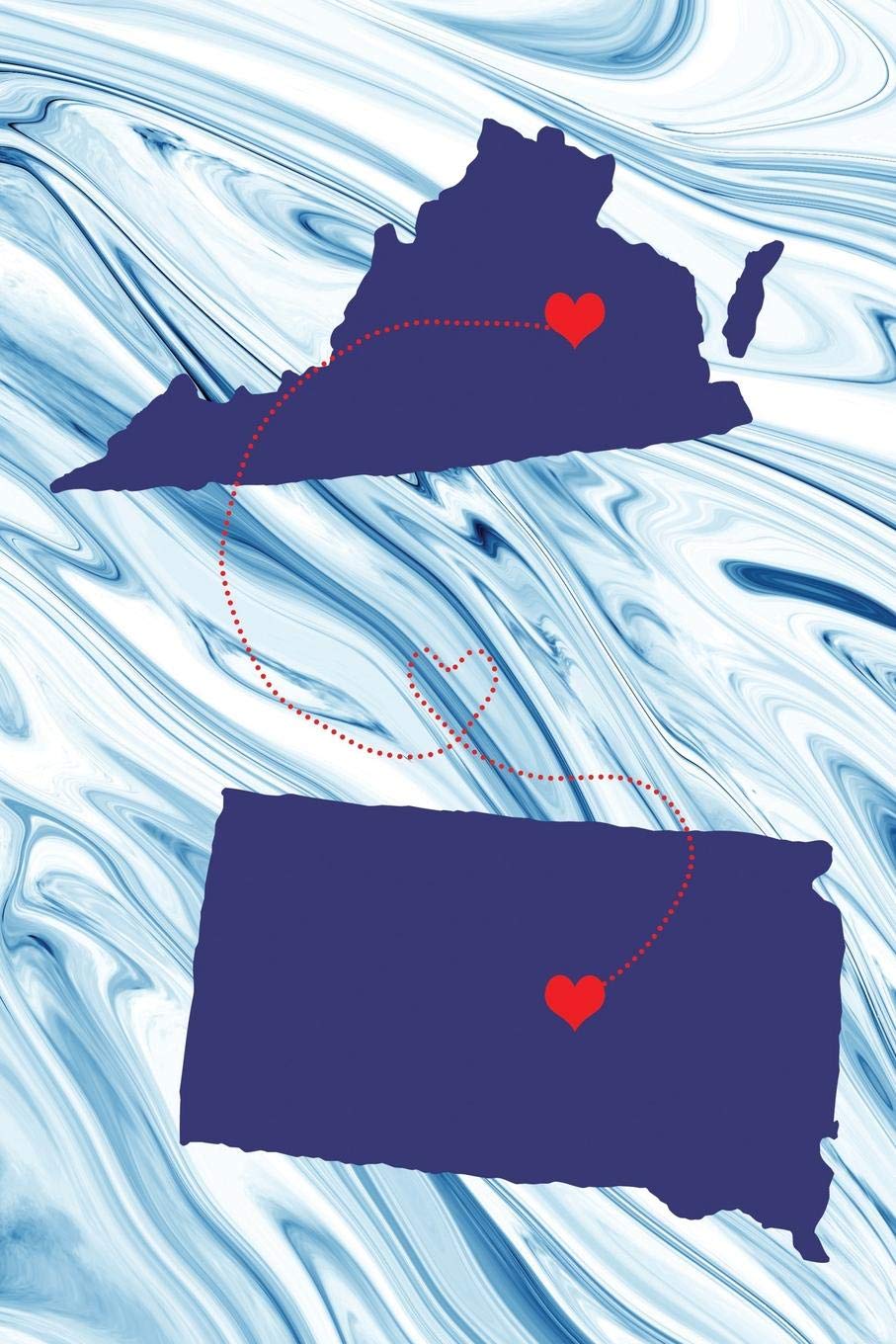 Long Distance Out of State Journal: Virginia & South Dakota (Two Souls One Heart US States Diary Notebook, Band 580) Books