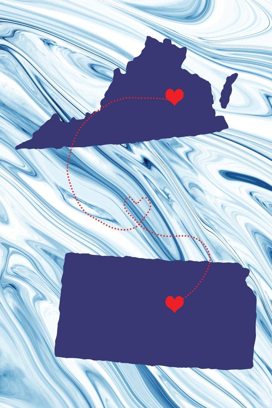 Long Distance Out of State Journal: Virginia & Kansas (Two Souls One Heart US States Diary Notebook, Band 555) Books
