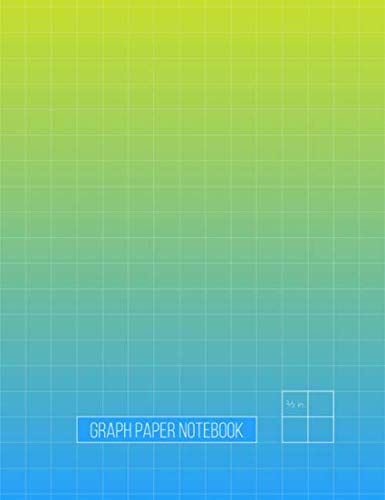 Graph Paper Notebook: 1/2 Inch Squares | 2 Squares per Inch - Double Sided Sheets - Composition Book - Green Blue Ombre (100 Grid Ruled Pages | 2x2, Band 3) Books