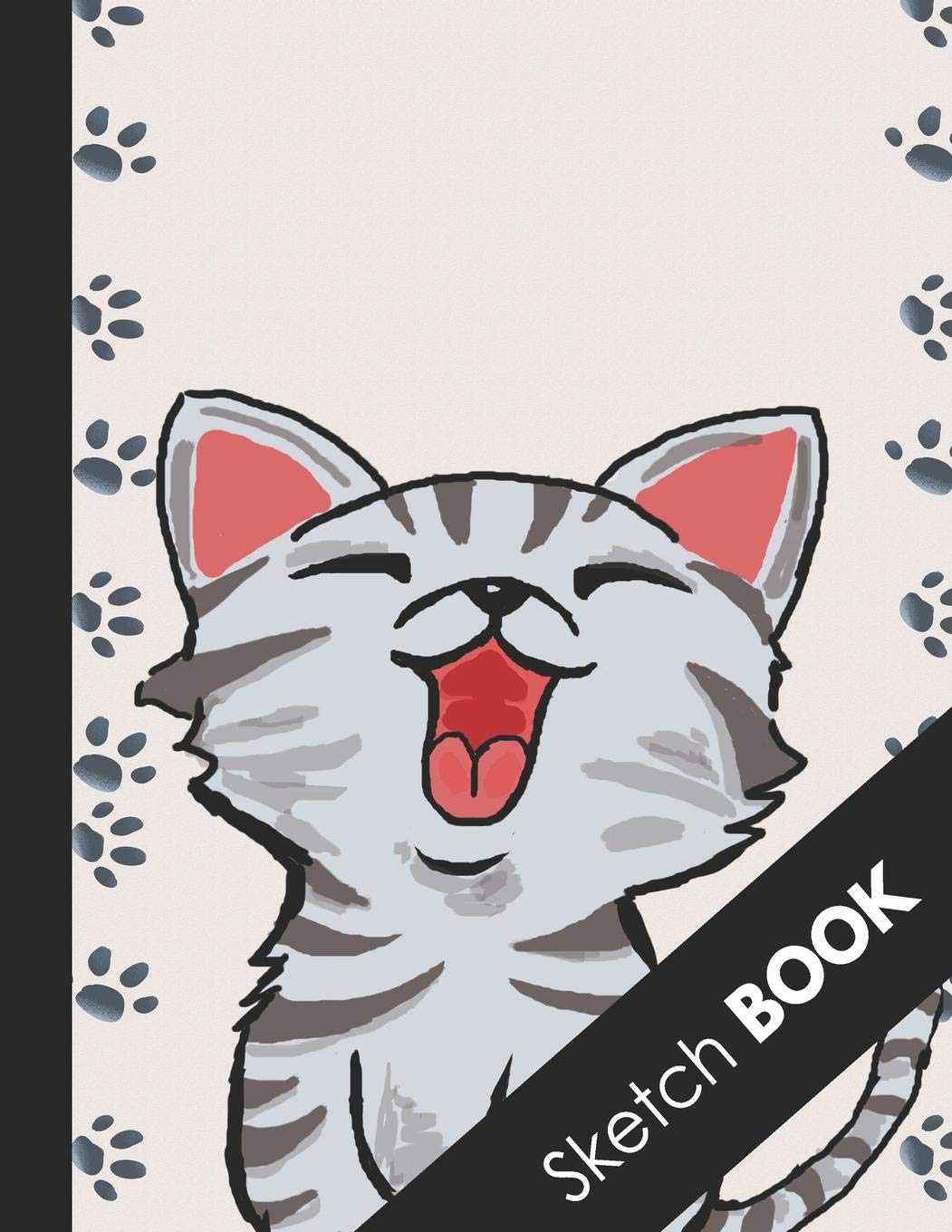 Sketch Book: Large Blank Sketchbook For Cat Lovers: Perfect For Sketching Drawing and Crayon Coloring (Unique Baby Cat and Footprints Cover) Books