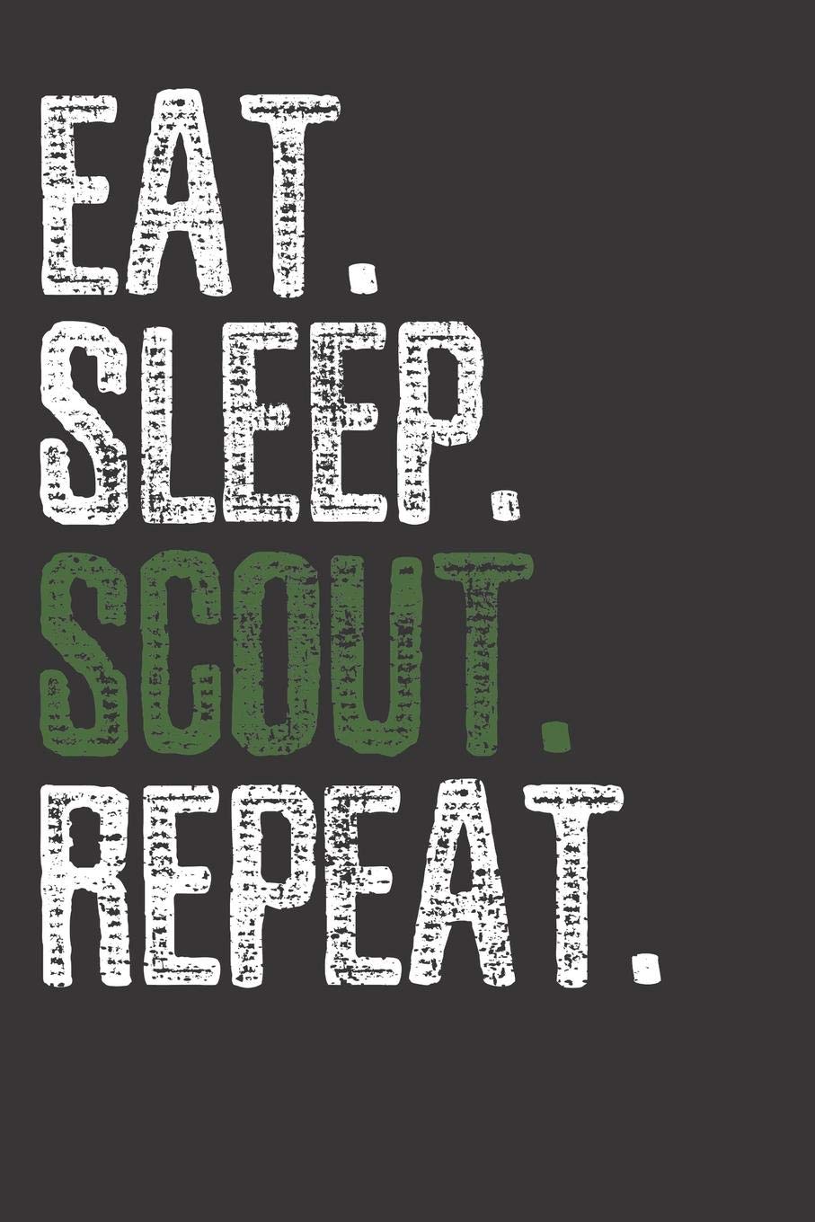 Notebook: Vintage Eat Sleep Scout Repeat Lader Team Squad Camp Gift Dot Grid Dotted 6x9 120 Pages Books