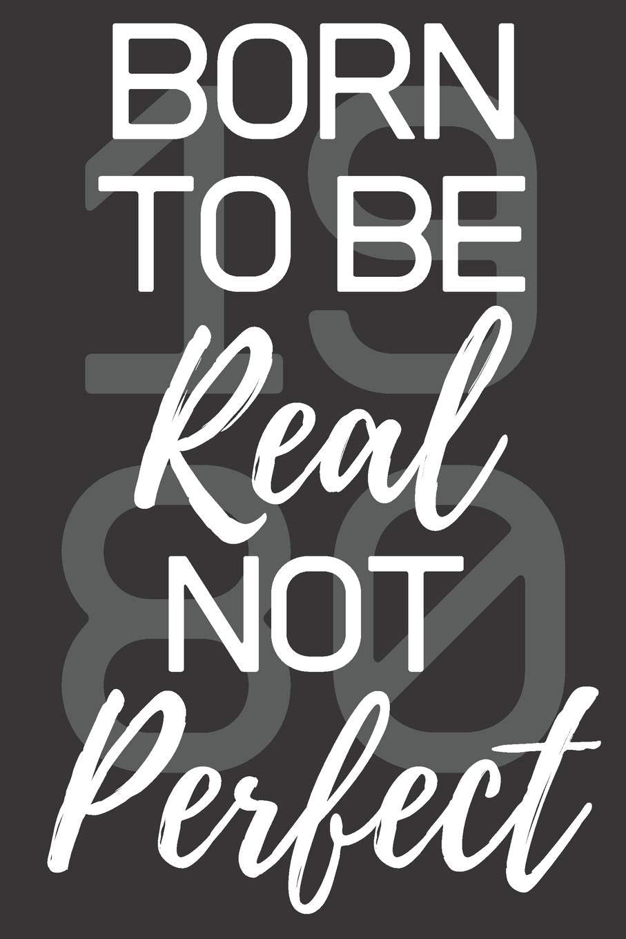 Born To Be Real Not Perfect 1980: Ghost Dot-Grid Journal - Perfect Black Cover Work, University & High School 6x9 Notebook Business, Finance & Career