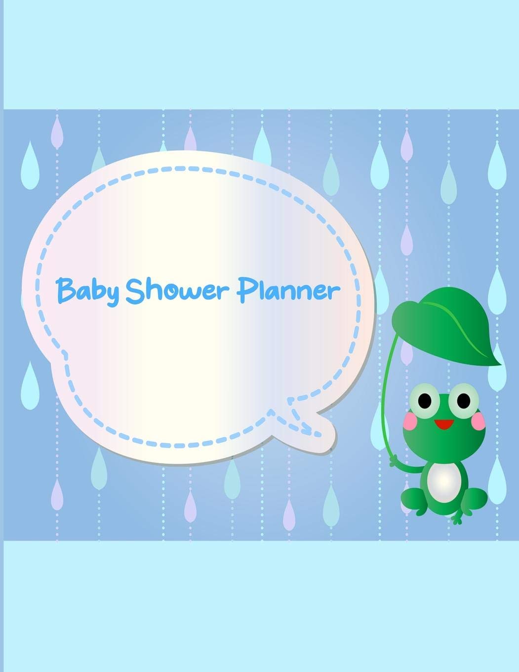 Baby Shower Planner: Guest Book with frog in blue theme cover Parents & Children