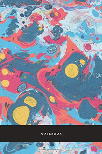 Notebook: Classy Dark Blue, Yellow and Red Liquid Paint Notebook with Black Lettering Journal, Notebook, Diary, Composition Book / 110 pages with lines, 6 x 9" Business, Finance & Career