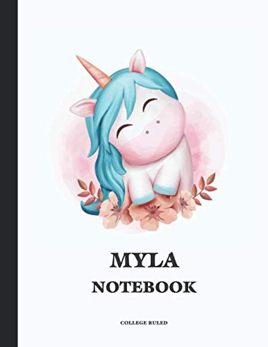 MYLA College Ruled Notebook: Cute Unicorn 150 Page Personalized Blank College Ruled Lined School Notebook / Journal for Girls & Women. School Supplies ... Diary Notes Keeping Journaling Composition Business, Finance & Career