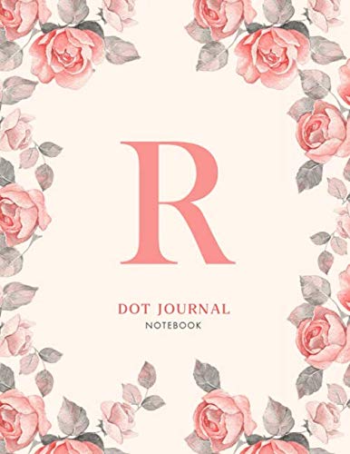 R Dot journal Notebook: Pink Floral Monogram Initial R Notebook for Women and Girls (8.5 x 11 Dot Grid Paper for Bullet Journaling), 120 Pages (floral and I notebook, Band 18) Film, Art & Culture