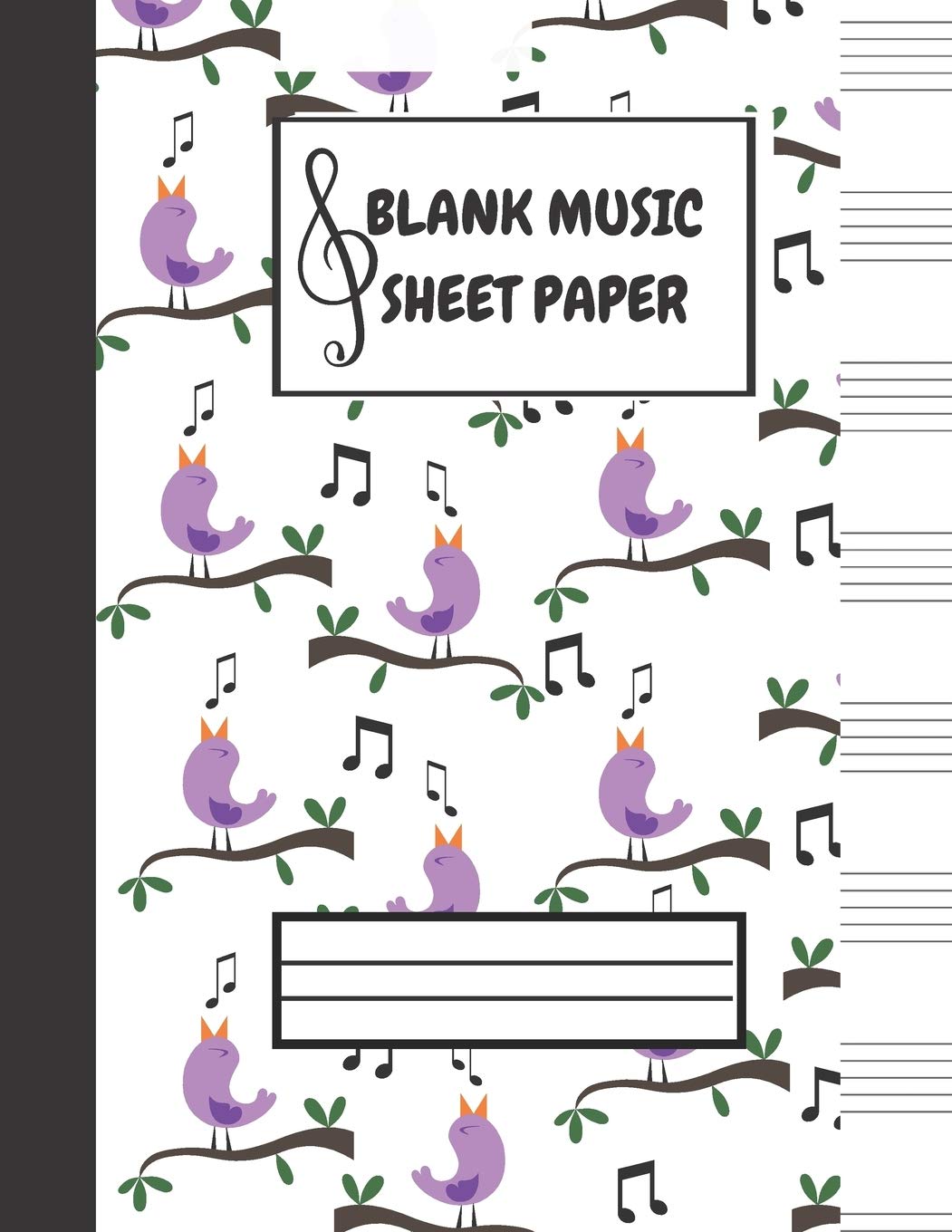 Blank Music Sheet Paper: Journal for Music with 12 Stave Manuscript Music Paper with Cute Birds Cover Arts & Music