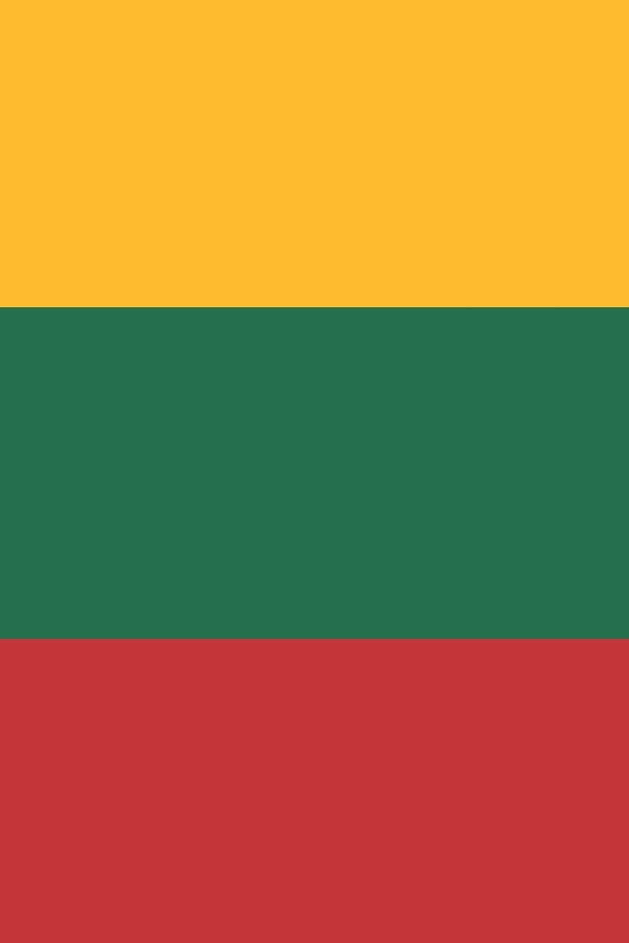 Lithuania Travel Journal - Lithuania Flag Notebook - Lithuanian Flag Book: Unruled Blank Journey Diary, 110 page, Lined, 6x9 (15.2 x 22.9 cm) Travel