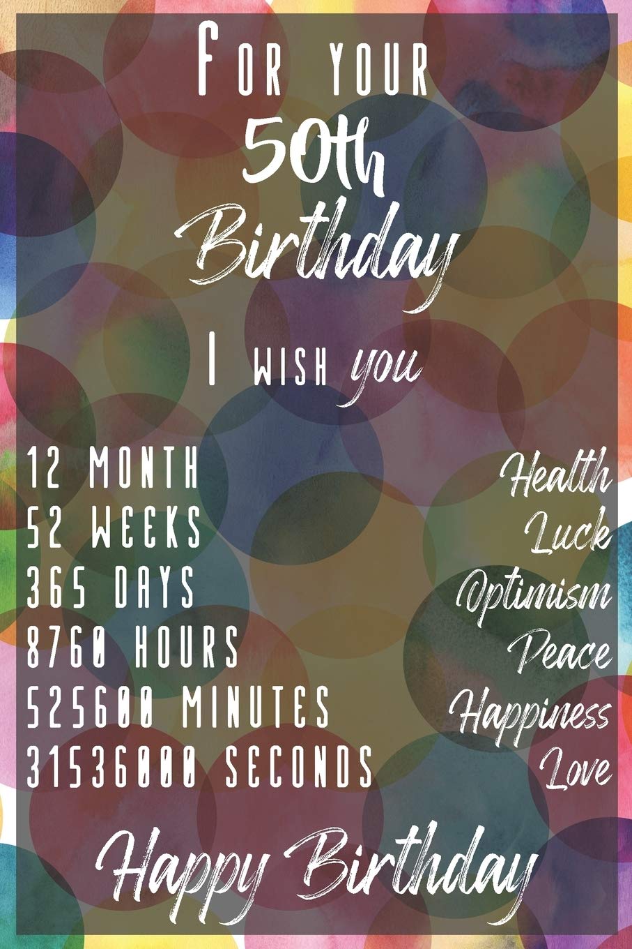For your 50th Birthday I wish You: Lined Birthday Journal and Unique Greeting Card I Gift Alternative for Women and Men Books
