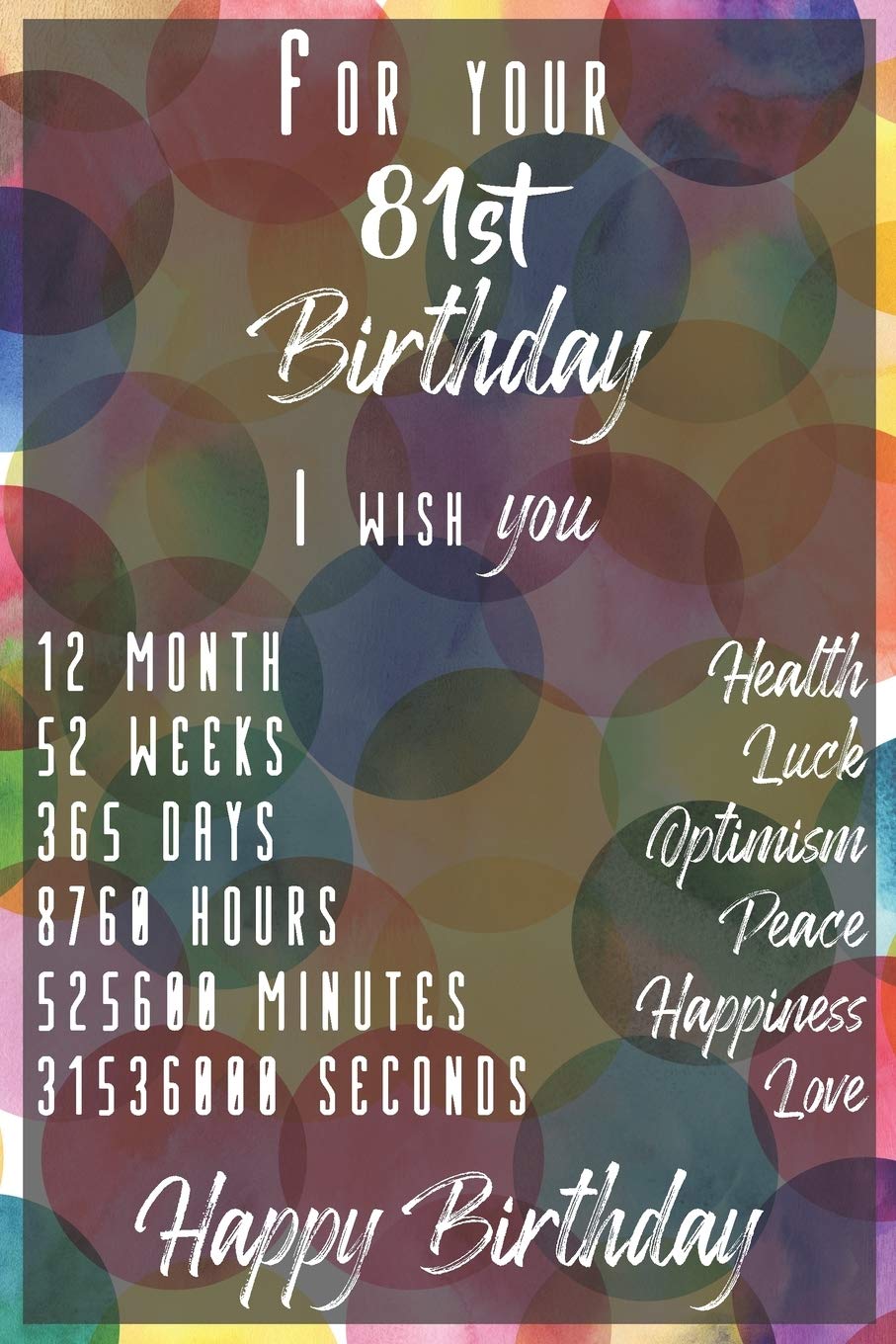 For your 81st Birthday I wish You: Lined Birthday Journal and Unique Greeting Card I Gift Alternative for Women and Men Books
