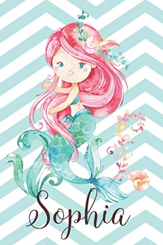 Sophia: Cute personalized mermaid notebook blank lined 120 pages , personalised journal Gift For Women & Girls costum name Books