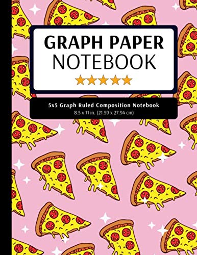 5x5 Graph Ruled Composition Notebook: 100 Pages, 5x5 Graphing Grid Paper, Pizza Pink (Extra Large, 8.5x11 in.) Learning & Reference
