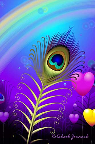 Notebook Journal: Peacock Feather Art - 109 Blank Lined Pages, Softcover Notes Journal, 6 x 9 Inches, Premium Glossy Cover Essays & Short Stories