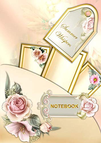 Summer Whispers Notebook: A4 Size College Ruled Romantic Pink Roses Design Cover - Blank Lined Interior Study Guides