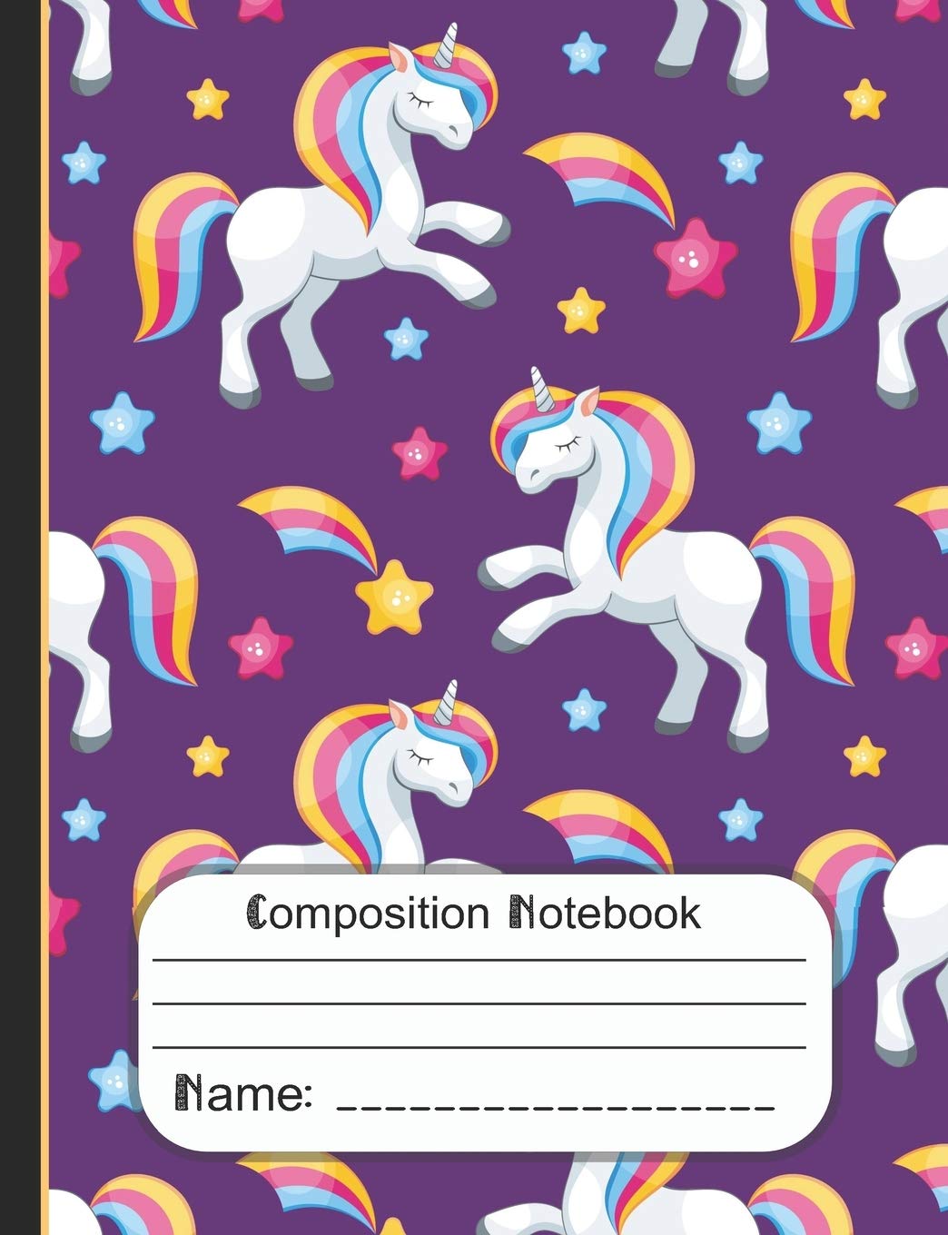 Composition Notebook: Primary Ruled Cute Unicorn Composition Notebook for Girls Grades K-2, Kindergarten 2nd Grade Workbook Learning & Reference
