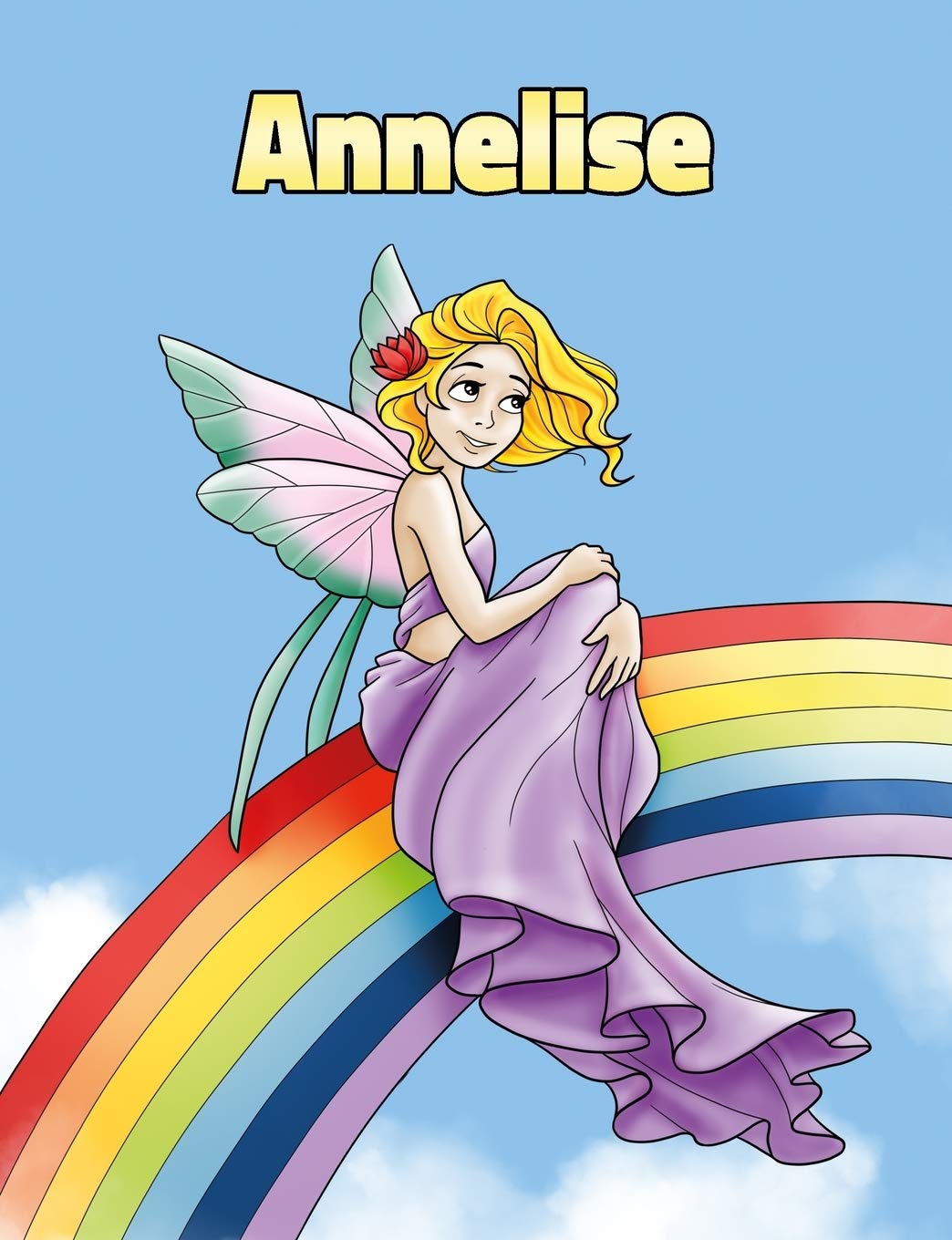 Annelise: Personalized Composition Notebook – Wide Ruled (Lined) Journal. Rainbow Fairy Cartoon Cover. For Grade Students, Elementary, Primary, Middle School, Writing and Journaling Education & Training